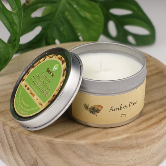 天然手工香薰大豆蠟燭 - Amber Pine 70g