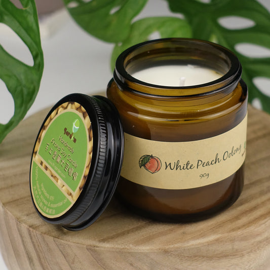 天然手工香薰大豆蠟燭 - White Peach Oolong 90g