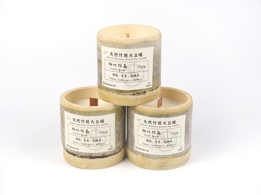 環保天然竹筒香薰大豆蠟燭 - 驅蚊防蟲 (±160g)