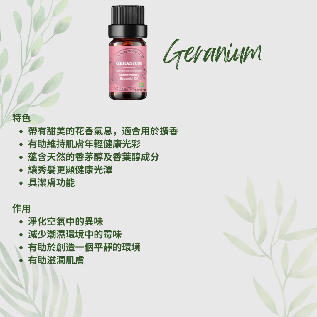 100%純天然香薰精油5ml - 天竺葵