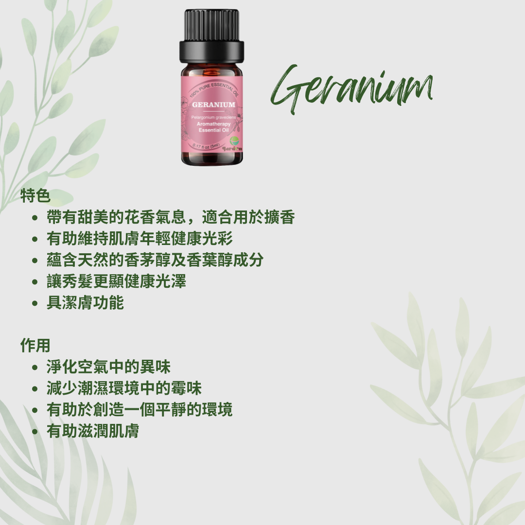 100% Pure Natural Aromatherapy Essential Oil 5ml - Geranium
