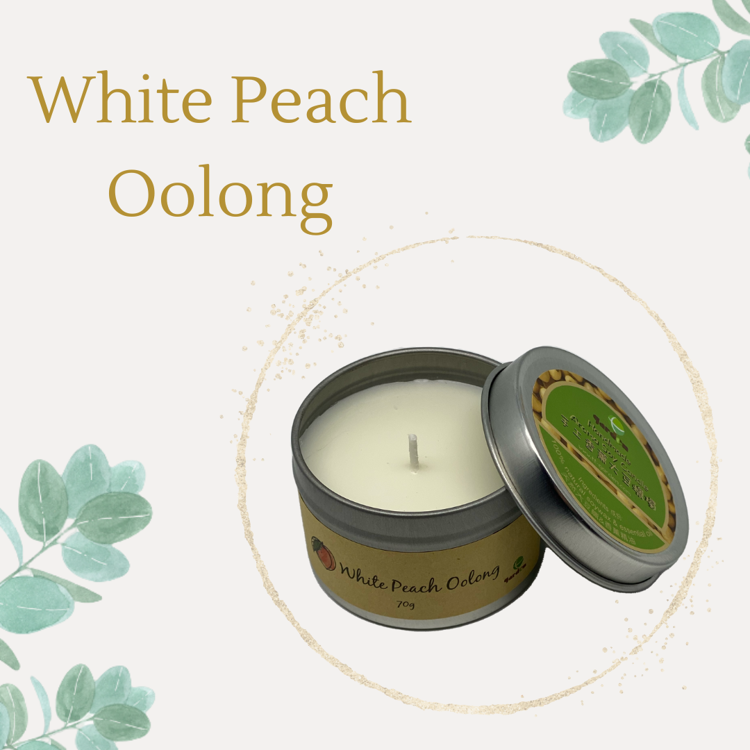 Natural Handmade Soy Wax Aroma Candle - White Peach Oolong 70g